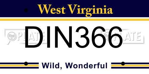 DIN366 West Virginia License Plate