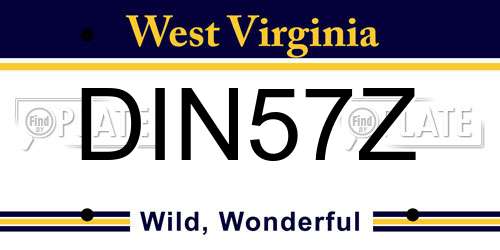 DIN57Z West Virginia License Plate
