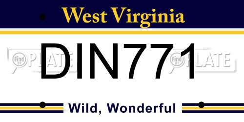 DIN771 West Virginia License Plate