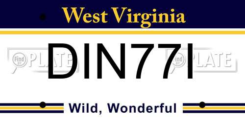 DIN77I West Virginia License Plate
