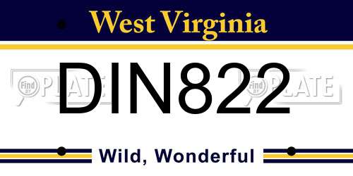 DIN822 West Virginia License Plate