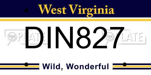 DIN827 West Virginia License Plate