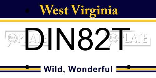 DIN82T West Virginia License Plate