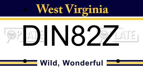 DIN82Z West Virginia License Plate