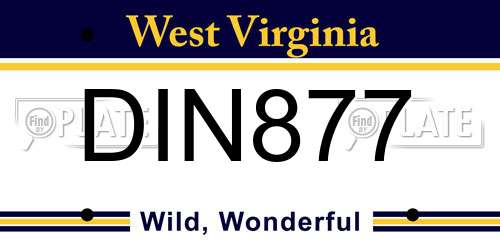 DIN877 West Virginia License Plate