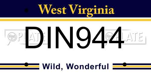 DIN944 West Virginia License Plate