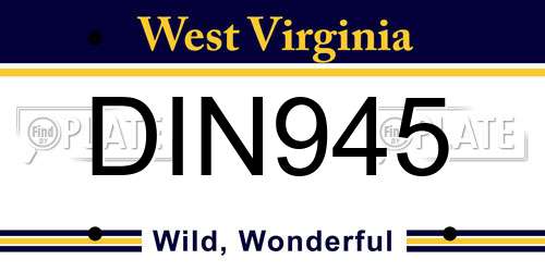 DIN945 West Virginia License Plate