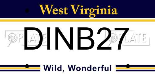 DINB27 West Virginia License Plate