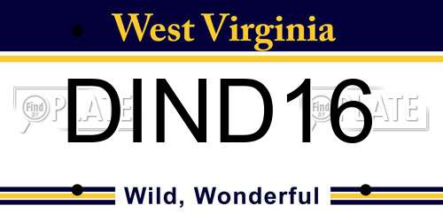 DIND16 West Virginia License Plate