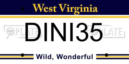 DINI35 West Virginia License Plate