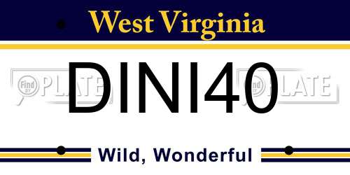 DINI40 West Virginia License Plate