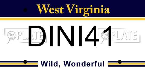 DINI41 West Virginia License Plate
