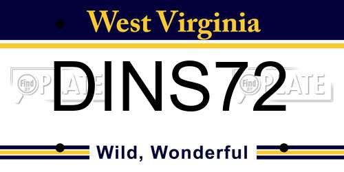 DINS72 West Virginia License Plate