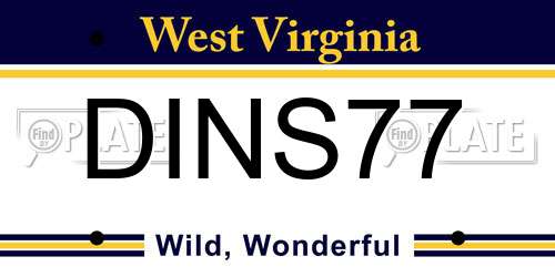 DINS77 West Virginia License Plate