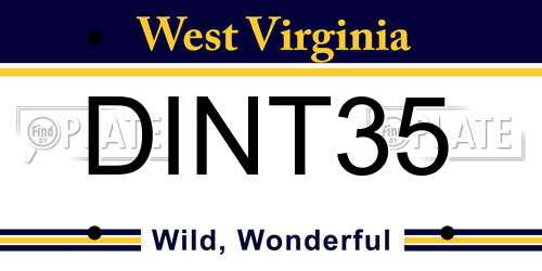 DINT35 West Virginia License Plate