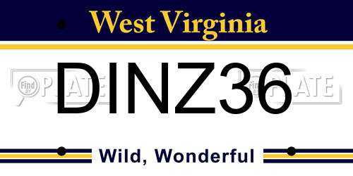 DINZ36 West Virginia License Plate