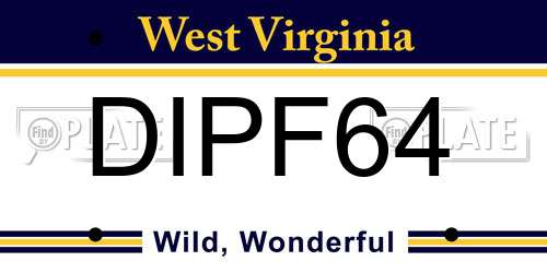 DIPF64 West Virginia License Plate