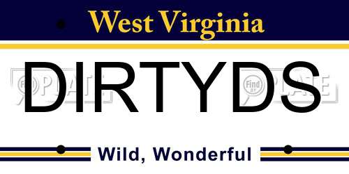 DIRTYDS West Virginia License Plate