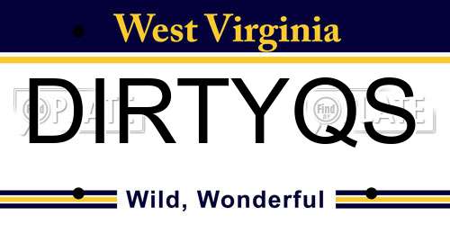 DIRTYQS West Virginia License Plate