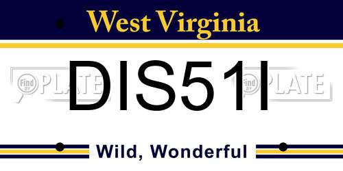 DIS51I West Virginia License Plate