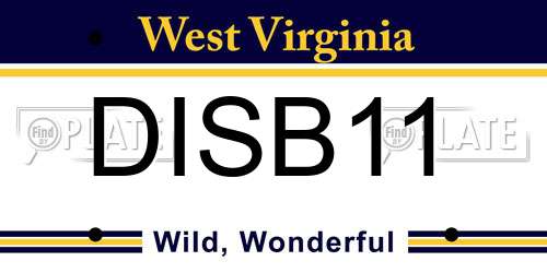 DISB11 West Virginia License Plate