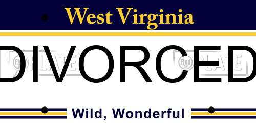 DIVORCED West Virginia License Plate