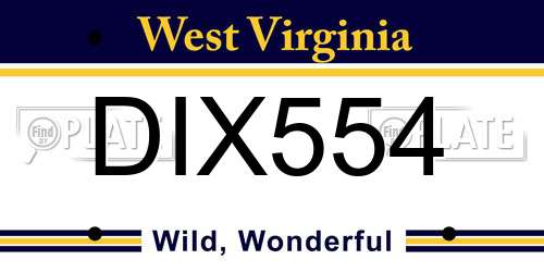 DIX554 West Virginia License Plate