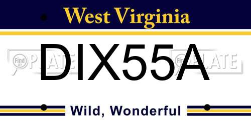 DIX55A West Virginia License Plate