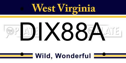 DIX88A West Virginia License Plate