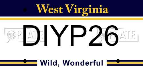 DIYP26 West Virginia License Plate