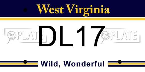 DL17 West Virginia License Plate