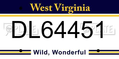 DL64451 West Virginia License Plate