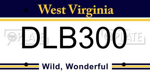 DLB300 West Virginia License Plate