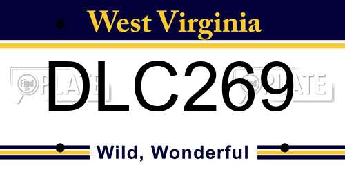 DLC269 West Virginia License Plate