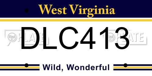 DLC413 West Virginia License Plate