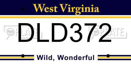 DLD372 West Virginia License Plate