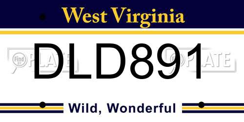 DLD891 West Virginia License Plate