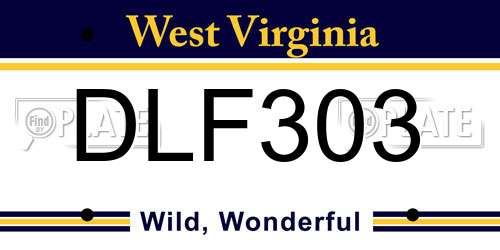 DLF303 West Virginia License Plate