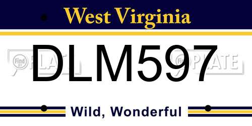 DLM597 West Virginia License Plate