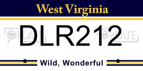DLR212 West Virginia License Plate