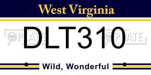DLT310 West Virginia License Plate