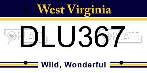DLU367 West Virginia License Plate