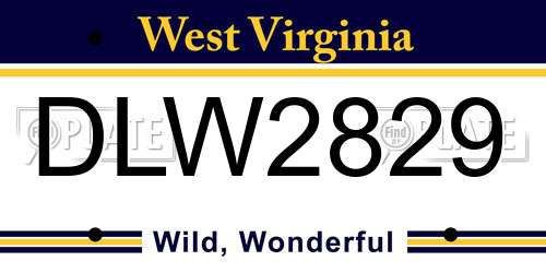 DLW2829 West Virginia License Plate