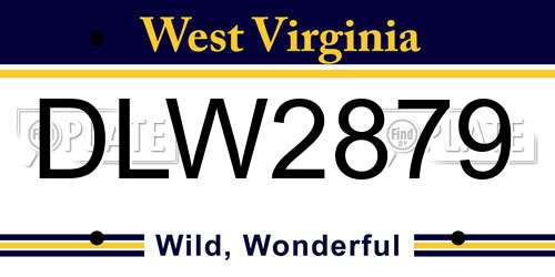 DLW2879 West Virginia License Plate