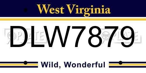 DLW7879 West Virginia License Plate