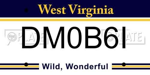 DM0B6I West Virginia License Plate