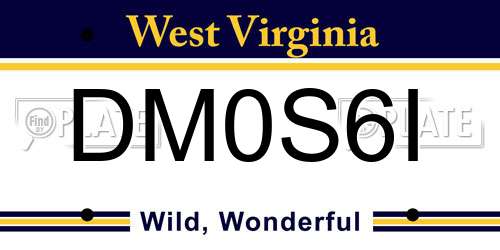 DM0S6I West Virginia License Plate
