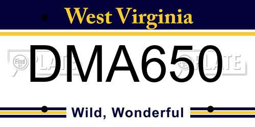 DMA650 West Virginia License Plate