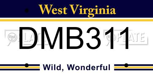 DMB311 West Virginia License Plate