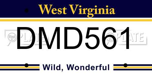 DMD561 West Virginia License Plate